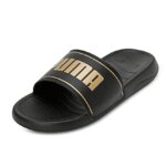 Puma unisex-adult Slide Max Black-Metallic Gold Slide Sandal – 11 UK (39453706)