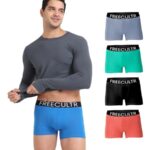 Freecultr Men’s Underwear Organic Cotton (Ultrasoft Waistband) Premium Snug-Fit Trunk Size-M Pack of 5-Black,Brilliant Blue,Coral,Holly Green,Shadow Blue