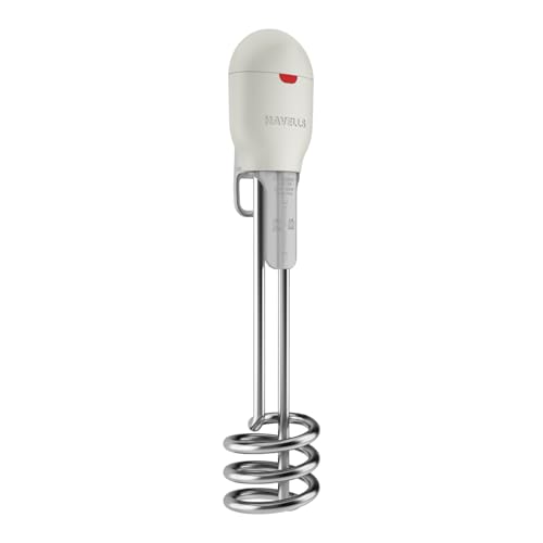 Havells Plastic Zeta 1000 Watt Immersion Heater | ISI Mark Heavy Duty 3 Pin Moulded Plug, Touch Protection Cover |Waterproof, Heating Indicator, Nickel Plating, Warranty: 2 Year Comprehensive|(Grey)