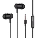 Kratos E02 Black Wired Earphones with 3.5mm Jack in-line Mic Control for Clear Calling & Music, Multi-Functional Controller,Sweat Resistant,Comfort Fit Wired Ear Phones,Compatibility with All Mobiles