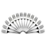 Mumma’s LIFE Stainless Steel Dinner Forks Set for Home & Kitchen | 12 cm Fruit Forks with Mirror Finish | Rust Resistant, Silver Cutlery for Fruits, Desserts, Snacks & Dining Table | Set of 12Piece
