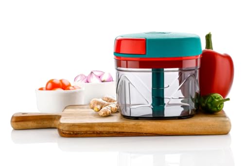 Xmart India Handy Vegetable Chopper, 3 Stainless Steel Blades,Pull Chopper for Onion, Fruits, Dry Fruits, Salad, Nuts, Kitchen Dori Cutter & Food Processor Vegetable Chopper for kitchen-700 Ml