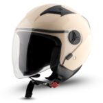 Vega VO-05 Clark ISI Certified Open Face Motorcycle Helmet with High-Impact ABS Shell, UV-Resistant Scratch-Resistant Visor, Comfortable Breathable Inner Padding & Secure Fit – Ivory – L