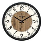Amazon Brand – Solimo 12-inch Plastic & Glass Wall Clock – Clique Clock (Silent Movement), Black