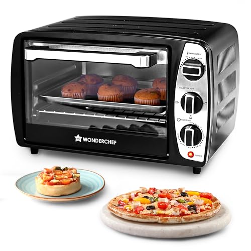 Wonderchef Oven Toaster Griller (OTG) 17 L | Bake, Grill, Roast | Auto-Shut Off | Heat-Resistant Tempered Glass | Customised Time & Temperature Control | Easy to Clean | 2 Year Warranty