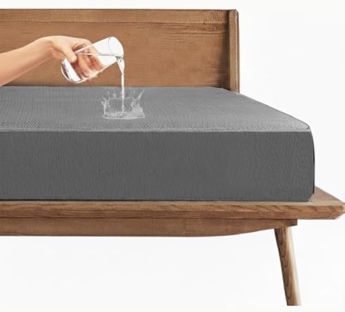 Trance 100% Waterproof Mattress Protector for Double Bed King Size 78×72 Inches | Elastic Fitted with 360° Lycra Stretch | Grey (78×72 Inches | Fits Upto 10 Inches Mattresses | King Size)