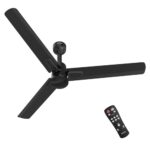 Polycab Silencio Mini DLX 1200mm 5-Star Advanced BLDC,Remote Ceiling fan for home|High Air Delivery, 25 Speed Setting, Sleep Mode, Reverse Rotation |3+1 Years Warranty【Midnight Black】