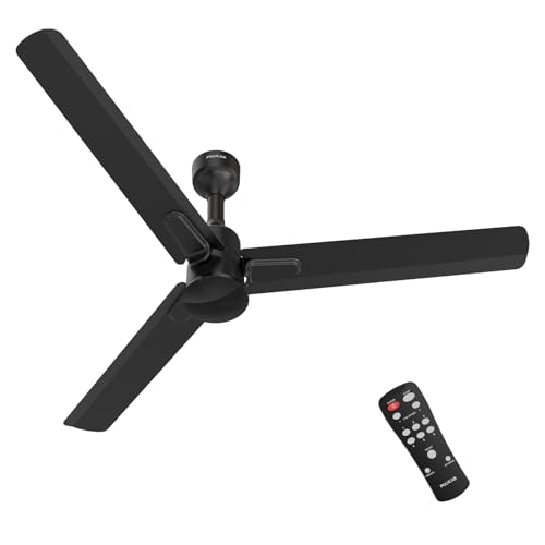 Polycab Silencio Mini DLX 1200mm 5-Star Advanced BLDC,Remote Ceiling fan for home|High Air Delivery, 25 Speed Setting, Sleep Mode, Reverse Rotation |3+1 Years Warranty【Midnight Black】
