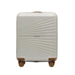 Police Origine Cabin Trolley | 65L Capacity TSA Lock 8 Smooth 360° Spinner Wheels Telescopic Handle PP Hard Shell | Lightweight 20″ Cabin Luggage for Travel & Weekend Trips (Beige/TAN)