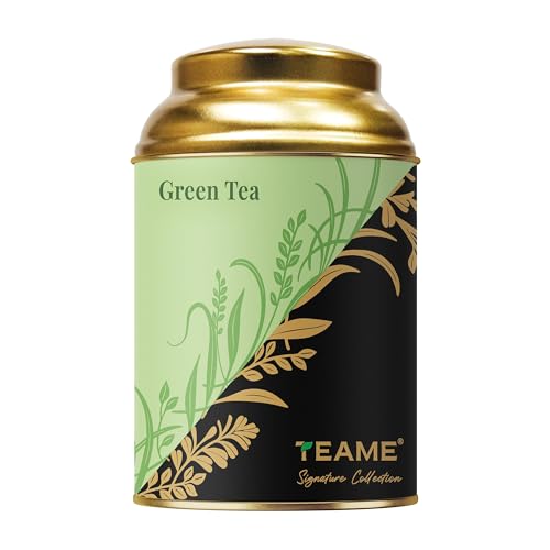 TE-A-ME Green Tea Leaves – 50g | Premium Loose Leaf Green Teas in Tin | Fresh & Aromatic