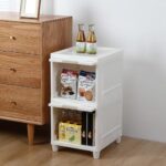OLMARTT KITCHENWARE Foldable Plastic Wardrobe Cabinet | Modular Clothes Storage Organizer with Doors | Space Saving Cupboard for Clothes, Toys & Household Essentials (Ivory)(2 Layer)
