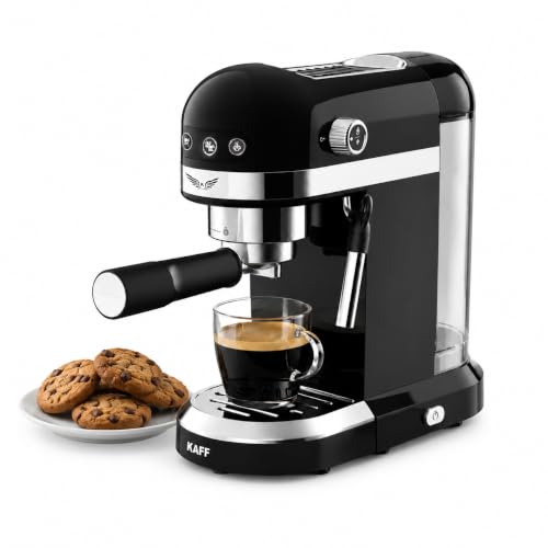KAFF Fontana 1350 Watts Espresso Coffee Maker, 19 Bar High Pressure Pump, Steam Espresso Coffee, Detachable Frothing Nozzle Coffee Machine For Home (Black)