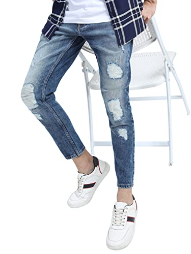 KETCH Men’s Tapered Mid Rise Jeans (KHJN000279_Blue_34)