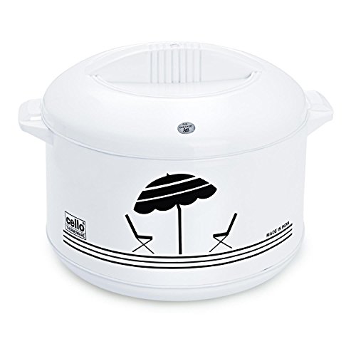 CELLO Plastic Chef Casserole (White, 2 Liter, 1 Piece Chef Casserole)