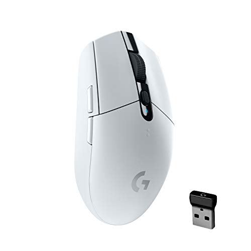 Logitech G304 Lightspeed Wireless Gaming Mouse, Hero Sensor, 12,000 DPI, Lightweight, 6 Programmable Buttons, 250h Battery Life, On-Board Memory, Compatible with PC/Mac – White