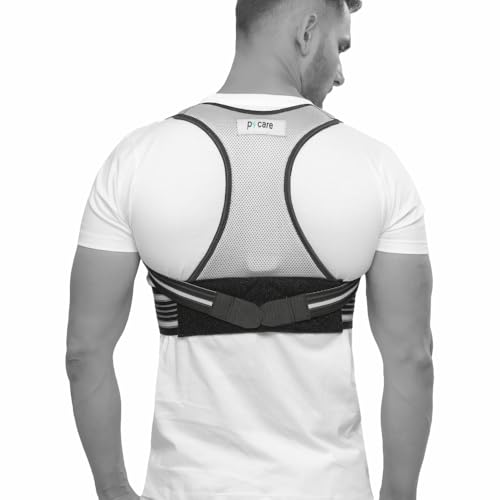 p+care Posture Back Support or corrector | Back Straight and Shoulder Support | Relief from Upper and Lower Back | Lumbar, Neck and Shoulder Pain Relief |