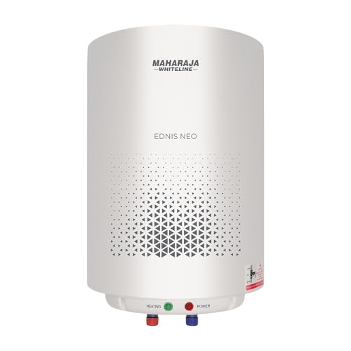 Maharaja Whiteline Energy Efficient Water Heater EDNIS NEO 25L | 4-Star Rated with Polymer-Coated Inner Tank, Smart Inlet Diffuser & Durable Metal Body | Long-Lasting Design with 5-Year Tank Warranty