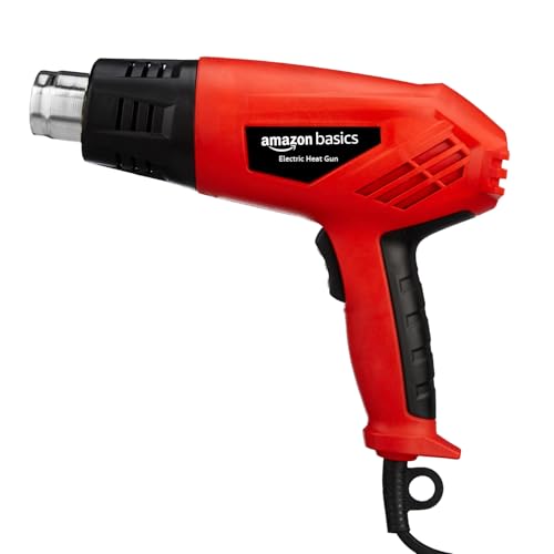 Amazon Basics 2000W Heat Gun | Dual Temperature & Airflow Control | ABS Body | Heavy-Duty Hot Air Gun for Paint Removal, Plastic Welding & Shrinking | Red