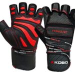 Kobo WTG-13 Professional Leather Gym Gloves for Fitness/Functional Training Hand Protector (Small)