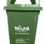Milan Plastic Garbage Dustbin With Dome Lid 80 Litre Black