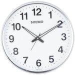 Amazon Brand – Solimo Round Office Analog Wall Clock | Silent Sweep Movement | Plastic and Glass | 12 Inch | White