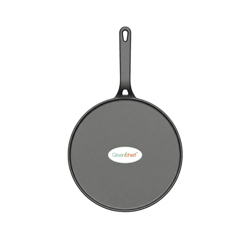 Greenchef Pre-Seasoned Cast Iron Zesto Doasa Tawa 28 cm | Pre-Seasoned with 100% Vegetable Oil | Naturally Nonstick | High Pressure Casting | High Strength | Bring Back Nostalgic Taste | Toxin-Free