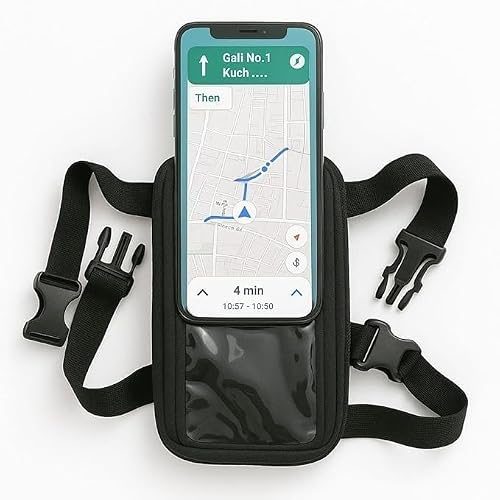 Universal Mobile Holder/Stand/Mount Pouch for Scooters Scooty Activa Jupiter EV’s | X1 Model Colour Black