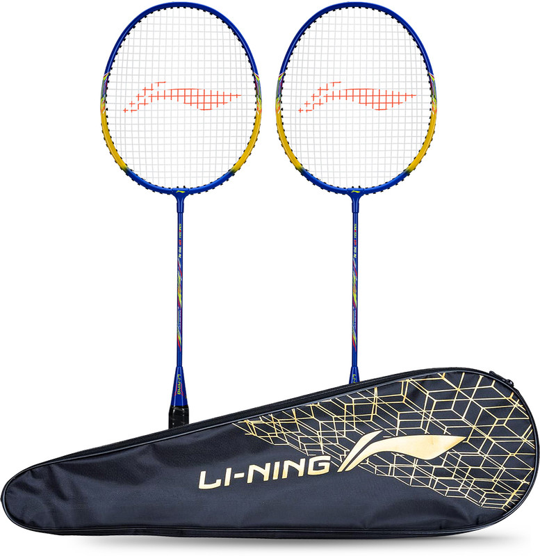 LI-NING XP-70-IV ( strung ) – Pack of 2 With 1 full cover Black, Gold Strung Badminton Racquet(Pack of: 2, 93 g)