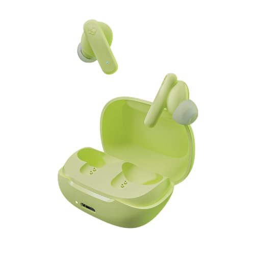 Skullcandy Smokin Buds Wireless in Ear Earbuds – ENC for Clear Calls, Music, Movie, Podcast EQ Modes, 20Hr Battery, Rapid Charge, Touch Controls, Solo Bud Use (Matcha Green)