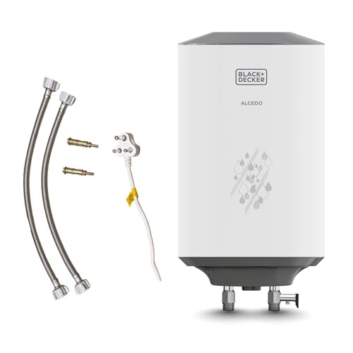Black+Decker ALCEDO Geyser 25 Ltr | Storage Water Heater for Home | Single Line Welded | 2KW | BEE Star Rated | Vitreous Glass Enamel Heating Coated Tank I 7-Yr Tank 4-Yr Element 2-Yr Product Warranty