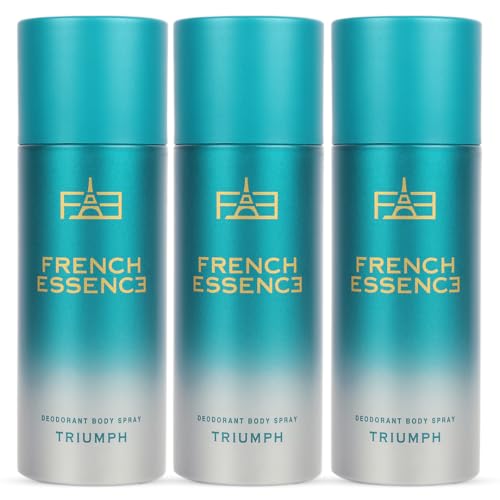French Essence Triumph Body Spray for Men | Long Lasting Deodorant with Fresh Scent | Strong Perfume Deo for Men | 150ml Each – Pack of 3