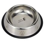 FURRY CASTLE Stainless Steel Dog Bowl – Non-Slip Anti-Skid Rubber Base Pet Food & Water Bowl | Hygienic, Rust-Free & Dishwasher Safe | Medium to Large Dog Feeder Dish | 700 ml, Silver, Pack of 1