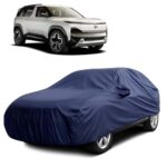 Sulfar 100% Water Resistant Car Body Cover Compatible with Mirror for Tata Sierra (Triple Stitched, Full Bottom Elastic, Navy Blue)