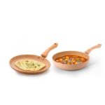 Crystal Marbo Plus Induction Bottom 2 Pc Nonstick cookware Set | Tawa 250 mm + Fry Pan 250 mm | Thickness: 3mm | 5 Layer Coating | Metal Spoon Friendly | Colour- Sandalwood