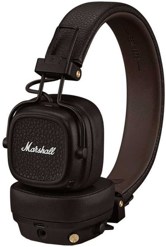 Marshall Major V Wireless On-Ear Headphones, 100 Hours playtime Bluetooth(Brown, On the Ear)