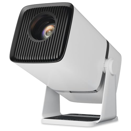 BIGASUO Yuva Go Plus, Full HD 1080p Native, Android/iOS Smart Home Projector 4k Ultra HD, Rotatable Design, Auto & 4D Keystone with Netflix, etc, WiFi 6 & BT, Screen Mirroring