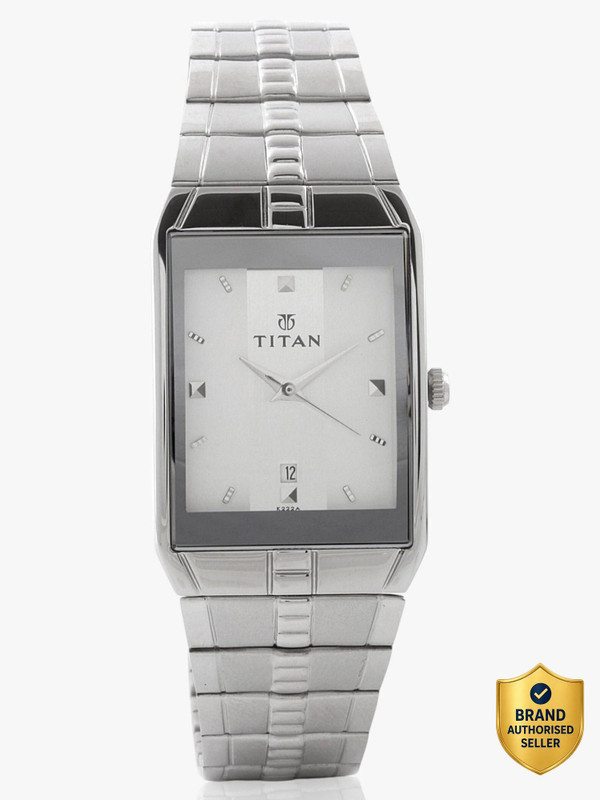 Titan ND9151SM01J Titan with Date Silver Dial Silver Stainless Steel Strap Analog Watch – For Men