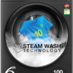 Whirlpool 7 kg 5 Star Inverter 100+ Tough Stains, Steam Technology, Fully Automatic Front Load Washing Machine with In-built Heater Grey(SUPREME CARE 7012 -E)