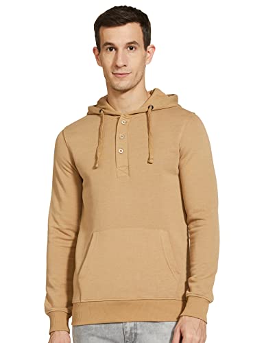 Amazon Brand – Symbol Men’s Cotton Hooded Neck Sweatshirt(AW21FRPLKHD002_Mud Pie_XXL_Mud Pie_2XL)