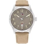 Tommy Hilfiger Brown Dial Beige Leather Strap Analog Watch for Men- TH1710561