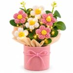 HARIVIQ Knitted Yarn Flower Pot with Light