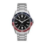 Armani Exchange Stainless Steel Analog Black Dial Men Watch-Ax1955, Silver Band