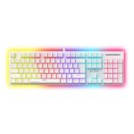 Ant Esports MK3400 Pro V3 Mechanical RGB Gaming Keyboard, 104 Keys-Red Switch, Multicolour Backlit, Anti-Ghosting, USB Wired, Media Keys, 12 LED Modes, for PC, Mac, Windows, Linux – White