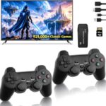 esportic 𝟏𝟓 𝐘𝐞𝐚𝐫 𝐖𝐚𝐫𝐫𝐚𝐧𝐭𝐲 Retro Game Stick Plug & Play 4K Video Game for TV | 21,000+ Classic Games 15 Emulators |HDMI | Two 2.4G Wireless Controllers | Gaming Console