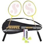 Silver’s Aluminium Micro Badminton Kit (2 Racquets with Full Cover, 1 Box Shuttlecock Pack of 3) Black, Aluminium, Micro Combo 2 with Nylon Shuttle, Yellow/Black