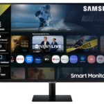 Samsung 32″ (80 cm) 4K M7 Vision AI Smart Monitor|UHD 3840 x 2160|Smart TV Experience with AI|Type-C|Apple AirPlay|Gaming Bar|Remote|Speakers|Wi-Fi|Bluetooth|AI Picture & Sound|LS32FM700UWXXL|Black
