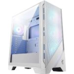 MSI MAG Forge 320R Airflow White Premium Gaming PC Case: ARGB Fan, ARGB Lighting, Vertical GPU Bracket, Side Air Vents, 360mm Radiator Support, 3mm Thick Tempered Glass, Supports Up to 11 Fans