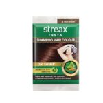 Streax Insta Shampoo Hair Colour – Dark Brown, 25ml (Pack of 1)