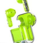 VEHOP TM10 Transparent Truly Wireless TWS Earbuds, AI-ENC Calls, Long Playtime, Immersive Audio, Bluetooth v5.3 Wireless Earphone, Voice Assistant, Type-C Fast Charging & IPX5 Water Resistant. (GREEN)