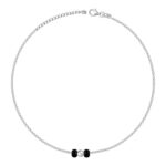 GIVA 925 Silver Minimal Black Beads Anklet (Single) |Gifts for Women and Girls | With Certificate of Authenticity and 925 Stamp | 6 Months Warranty
